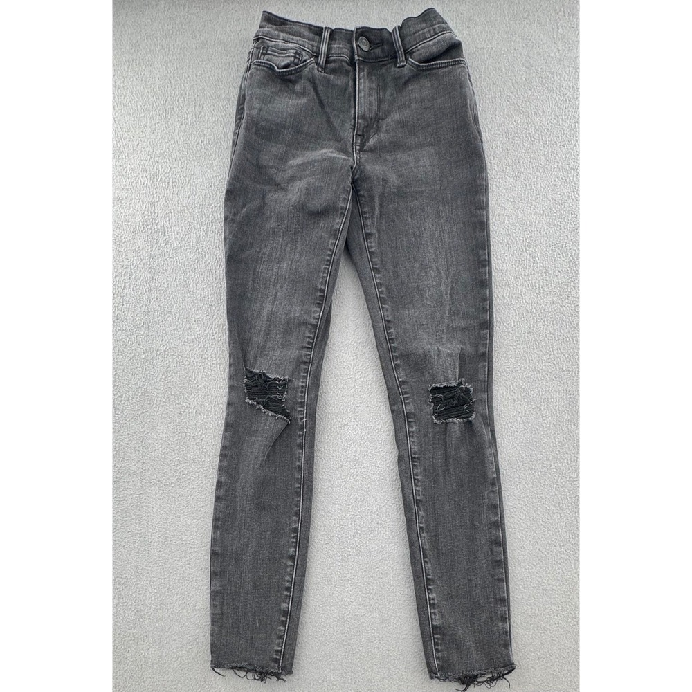 PacSun High Rise Jegging 22" Black Distressed Raw Hem Jeans Indie Grunge Edgy